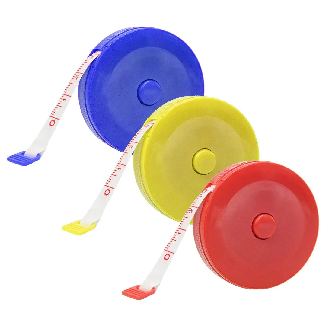 Wholesale Flexible Mini Push Button Self Adhesive Measuring Tape 150cm,  Round Ruler With Random Color From Ewin24, $1.93
